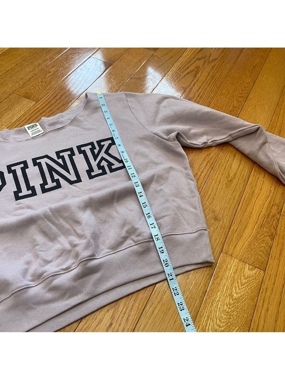 Victoria's Secret Pink Everyday Lounge Open Neck Crew Fleece Sweatshirt Size XL - Picture 6 of 8